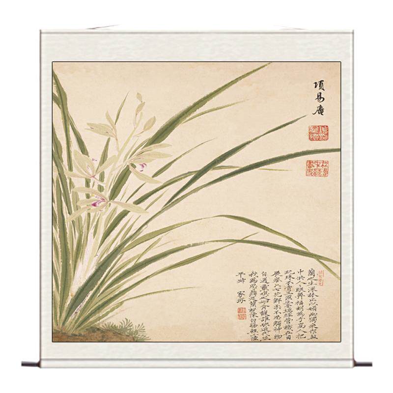 明项圣谟花卉斗方挂画可定制丝绸壁画装饰卷轴风水名家字画酒店