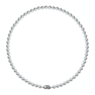 真多麻灰色施家珍珠项链女轻奢叠戴颈链高级感锁骨链纯银元宝扣