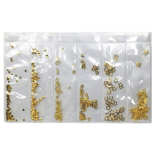 美甲星月铆钉珍珠混装柳丁镂空指甲装饰金属框框全套钻饰水钻贴片