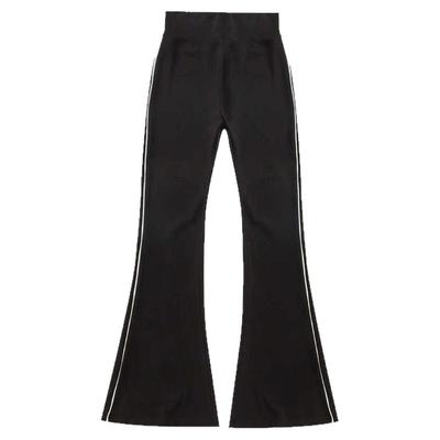 女童加绒喇叭裤弹力鲨鱼裤新款洋气儿童黑色紧身裤外穿加厚微喇裤