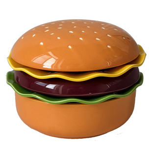 汉堡餐具碟子6寸盘子一人食in风创意汉堡碗小吃盘凉菜盘甜品盘