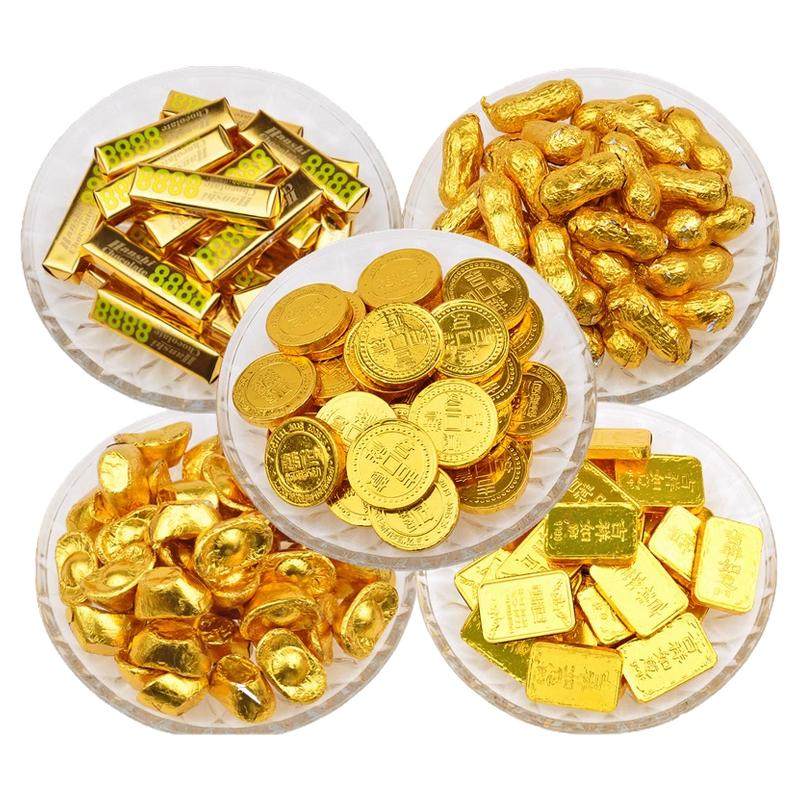 韩世金元宝花生巧克力500g喜糖