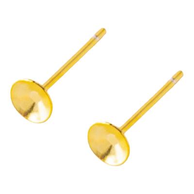 S925纯银无孔珍珠耳钉空托配件