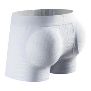 JOCKMAIL男提臀内裤后海绵罩杯丰臀网孔假屁股平角裤男半开口袋