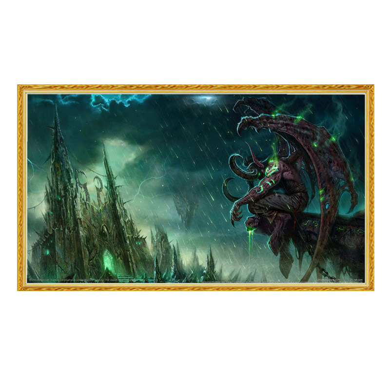 魔兽世界2025新款十字绣WOW钻石画伊利丹怒风恶魔猎手犹迪安手工