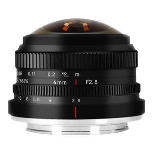 七工匠4mm F2.8广角圆周鱼眼微单镜头适用于佳能M50富士XT3索尼E