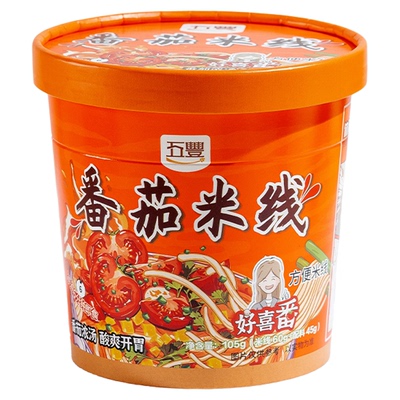 五丰桶装冲泡方便速食早餐懒人免煮冲泡粉丝米粉即食解馋夜宵