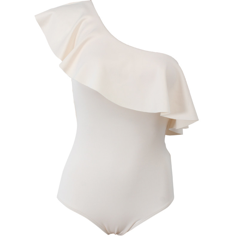 Swimwear荷叶边三角连体泳衣女