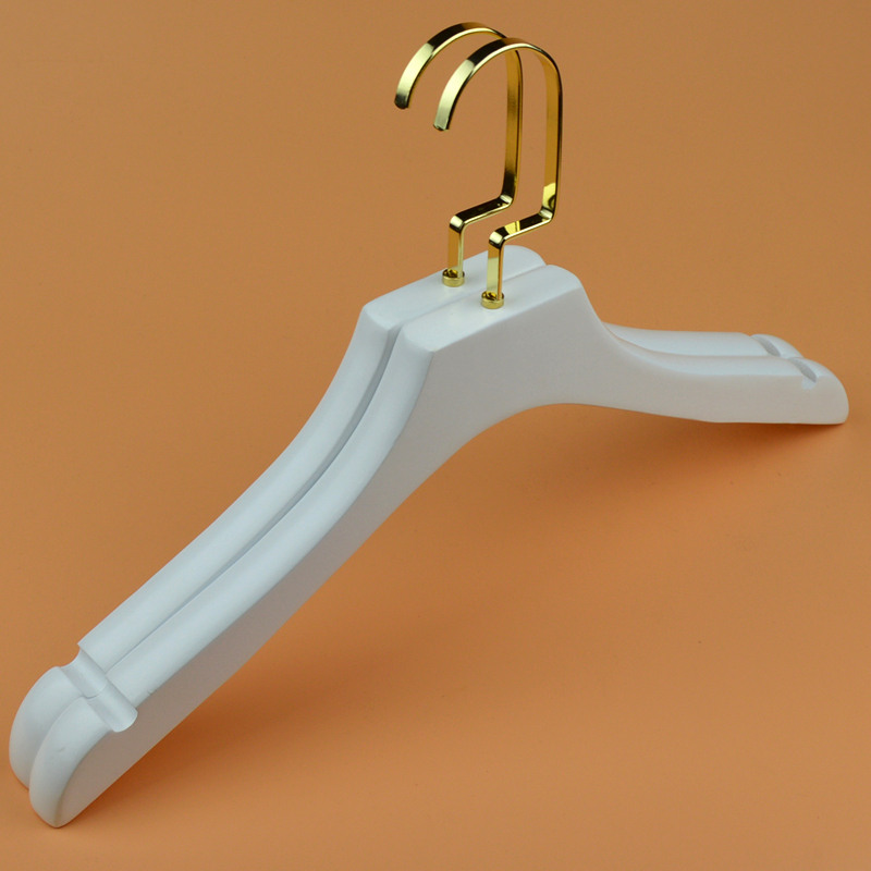 实木衣架子服装店白色木质挂衣架家用木头衣撑无痕酒店晾衣架裤夹