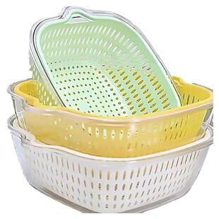 派耀双层洗菜盆沥水篮家用厨房新款淘菜盆洗水果篮滤水神器水果盘