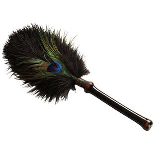 筇竹孔雀羽毛除尘掸不掉毛不扬尘鸡毛掸子茶具清洁扫灰除尘茶刷子