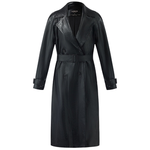 首降3折|歌莉娅PU皮风衣女大衣秋季休闲流行中长款外套