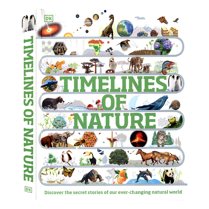 DK Timelines of Nature 自然时间线 地球地理 生命演化 动植物生命周期 自然现象解读 英文原版进口儿童图书