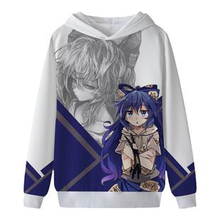 依神紫苑卫衣秋冬季大码帽衫二次元痛衣青少年潮流宽松外套情侣装