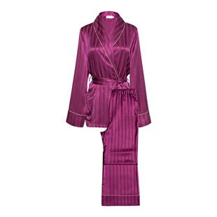 MANITO/曼尼陀Embossed睡袍套装真丝女桑蚕丝睡衣