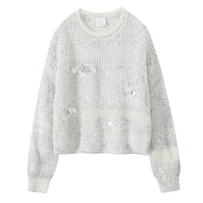 植木网纱镂空毛衣不含内搭