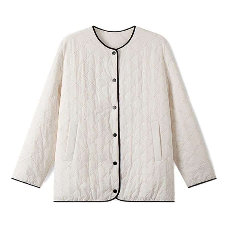 XII BASKET十二篮商场同款轻薄羽绒服菱格休闲通勤女白色秋季