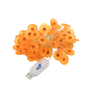 雏菊装饰铜线灯太阳花向日葵礼盒装扮发光灯花朵背景墙道具氛围灯