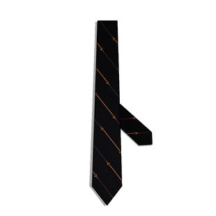 [步步高升]PATTON STAR巴顿星经典黑色真丝领带男正装商务礼盒装