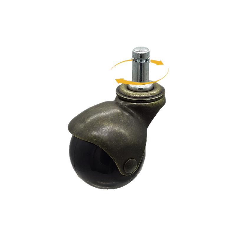 镀锌插杆寸青古铜球形尼龙万向轮