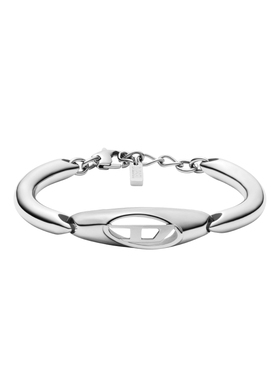 [礼物]DIESEL男女同款OVAL D银色手镯配饰DX1643