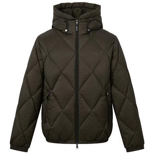 【厚款】Hazzys哈吉斯冬季男时尚连帽短款外套保暖鹅绒绗缝羽绒服