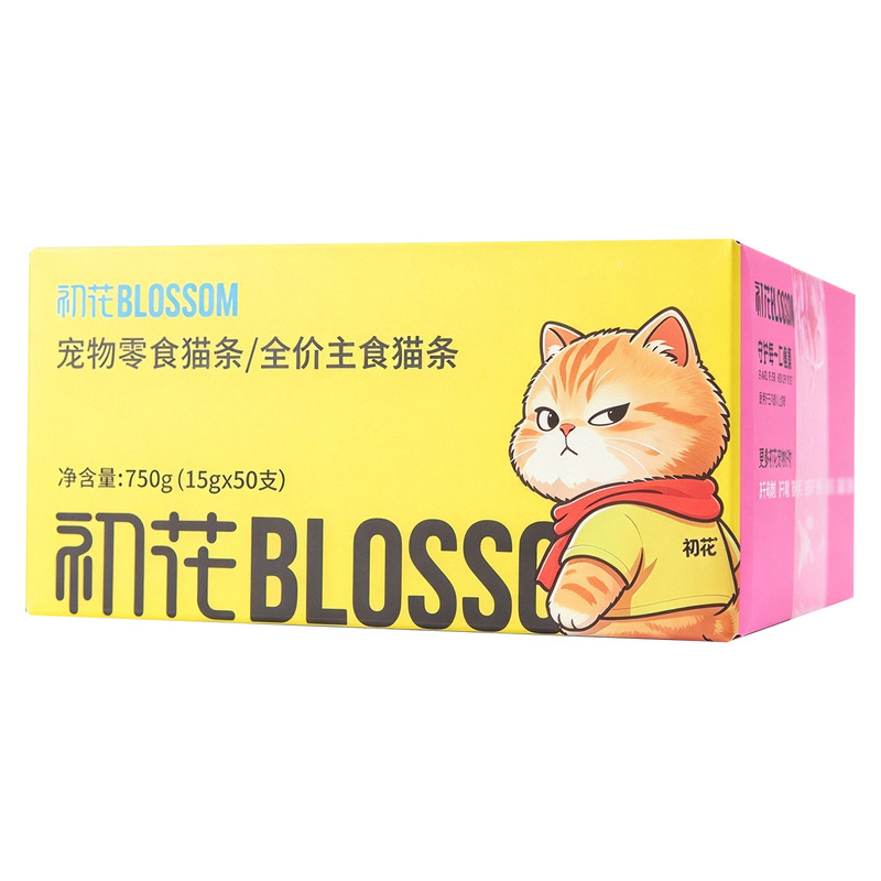 初花猫条零食猫咪营养100支整箱鱼油美毛湿粮包补水成幼猫饭主食
