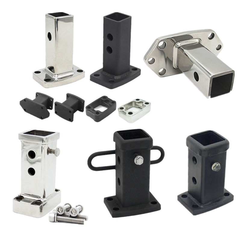 汽车拖车钩方口虎头钩转接头通用后杠改装接口支架方口连接转换座