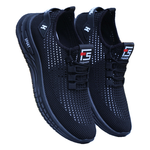 一脚蹬男鞋夏季轻便透气薄款休闲运动鞋软底防滑防臭网眼鞋洞洞鞋