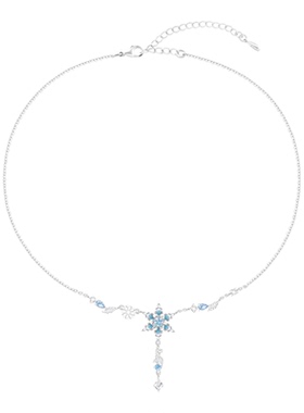 VIVIWELL碎星雪花冬日圣诞项链