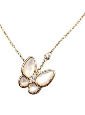 非梵家天然珍珠母贝925纯银蝴蝶