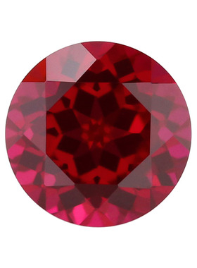 鸽血红培育红宝石圆形裸石 合成彩宝再生钻实验室提拉法镶嵌主石
