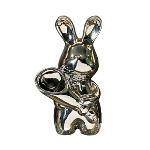 创意艺术手捧兔花瓶高级感插花瓶摆件客厅插花桌面装饰品乔迁礼物