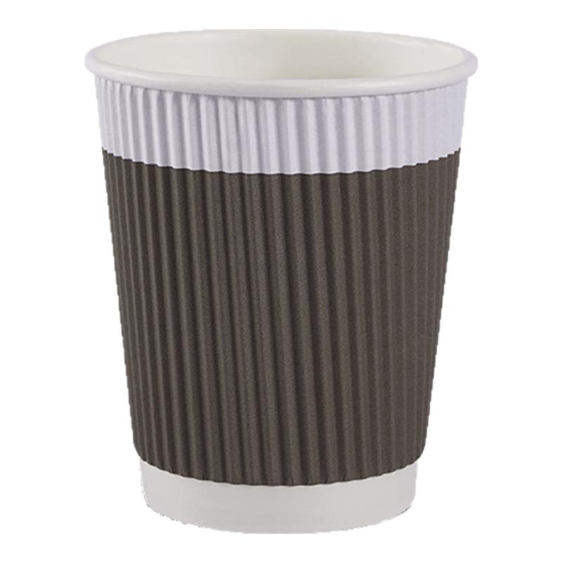 百草园纸杯一次性隔热加厚水杯子防烫双层咖啡杯奶茶杯家用热饮杯
