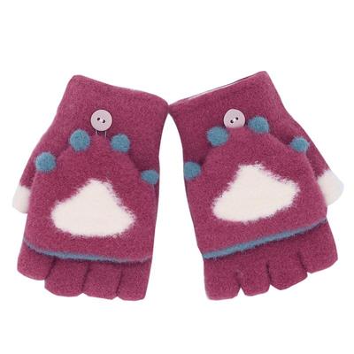 儿童翻盖作业两用小学生保暖手套