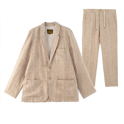 全亚麻休闲西服外套透气