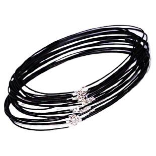 DIY配件皮绳项链绳挂件吊坠项链挂绳黑色S925银扣皮蜡绳子粗细女