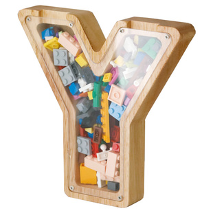 儿童小颗粒积木收纳盒多余零件展示架拼装玩具创意桌面字母摆件盒