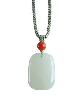 若慕和田玉平安扣项链一生佩戴