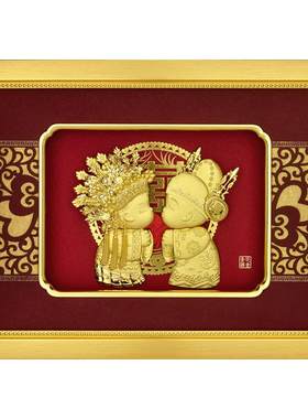 足金金箔喜结良缘结婚送礼倍有面