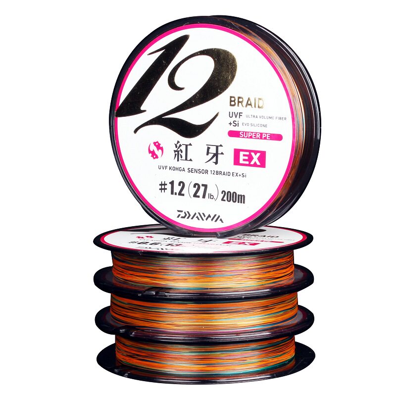 新品达瓦红牙PE线8遍12编200米装筏钓主线日本原装进口PE大力马线