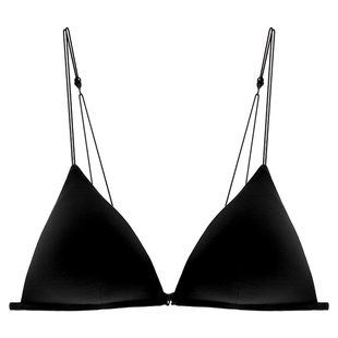 法式性感内衣女无钢圈小胸前扣美背三角杯红色本命年文胸薄款夏季