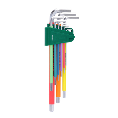 Sata/世达彩虹内六角扳手套装带磁性六角球头内六方梅花平头9件套