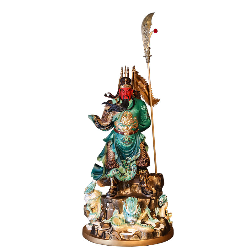黄铜武财神关二爷神像摆件