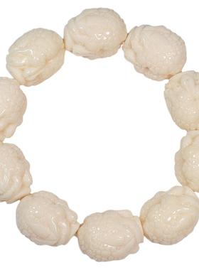 仿象牙貔貅形手串配饰鼓珠佛珠手链念珠圆珠三通佛头DIY配珠饰品