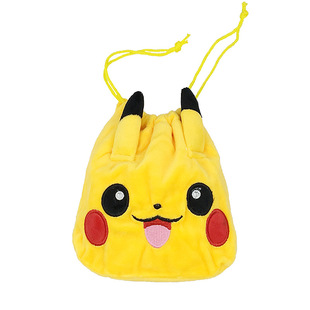 韩国简约小号便携化妆包毛绒女可爱卫生巾收纳包抽绳束口袋小布袋