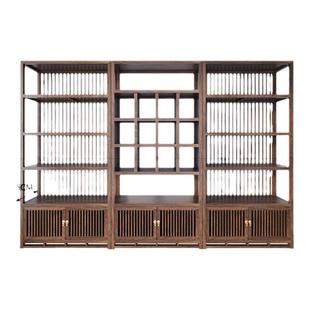 老榆木博古架茶叶店展示柜陈列柜普洱茶紫砂壶展示架实木货架定制