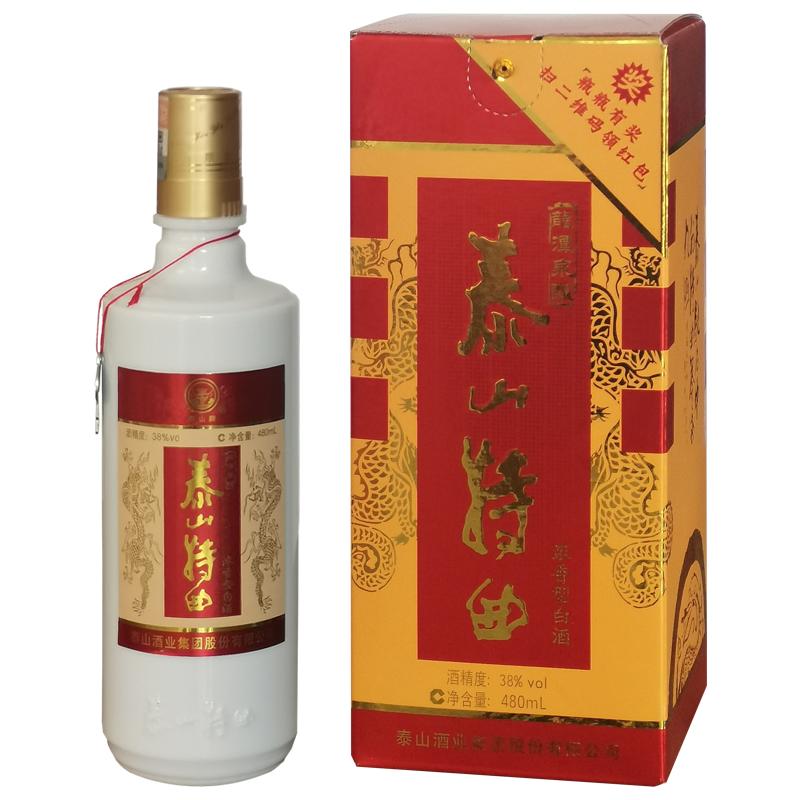 泰山特曲龙潭泉酿白酒浓香型38度整箱6瓶480ML纯粮优级酒山东名酒