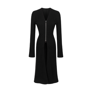 无以幻象 x 陈太太CHENTAITAI   中长款长袖皱腰开衫拉链T恤