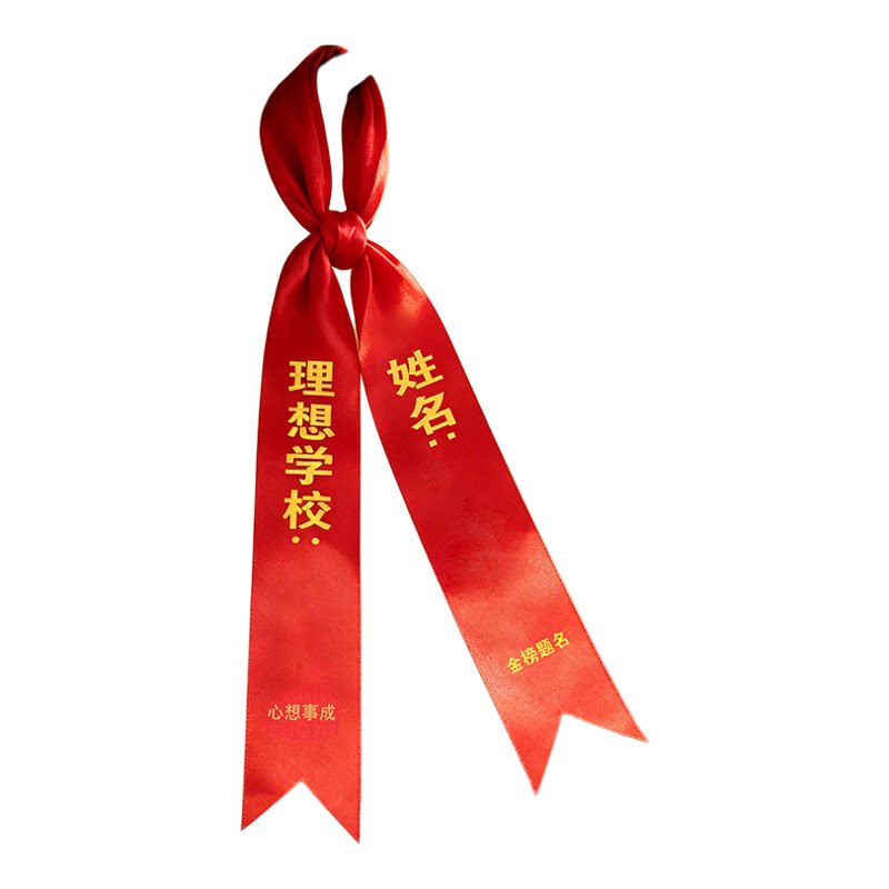 中考高考学生励志树挂纪念红飘带